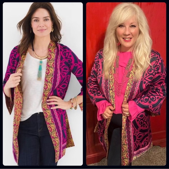 Chico’s Reversible Printed Kimono XL - Picture 1 of 6